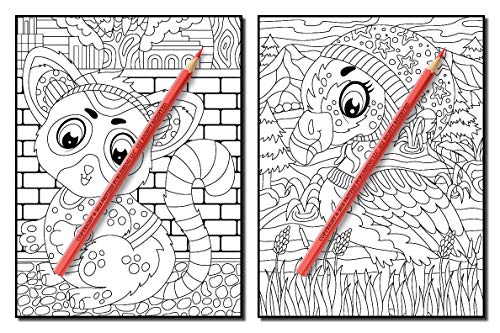 Chibi Animals: An Adult Coloring Book with Adorable Cartoon Animals, Cute Nature Scenes, and Relaxing Patterns for Animal Lovers (Cute Animal Coloring Books)