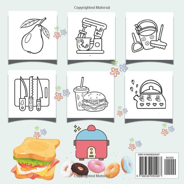 Easy and Lovely Things Coloring Book for Kids: Cute and Groovy Bold, and Fun Coloring Book, Simple and Big Designs for Relaxation Featuring Some Household