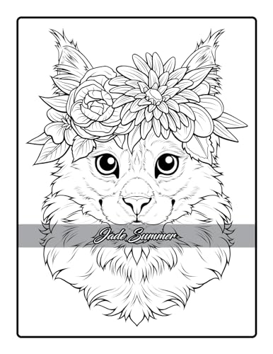 Flower Crown Animals: Coloring Book for Women and Teens with Adorable Animals and Beautiful Flowers for Stress Relief and Relaxation