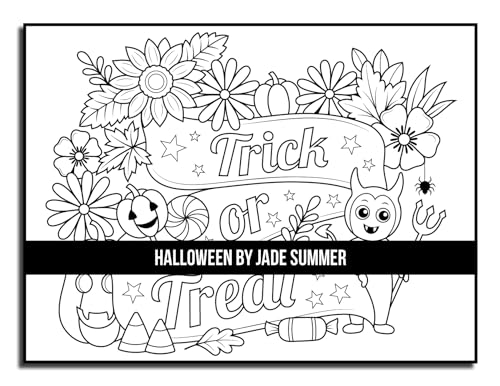 Halloween Coloring Book: For Adults with Beautiful Flowers, Adorable Animals, Spooky Characters, and Relaxing Fall Designs (Halloween Coloring Books)