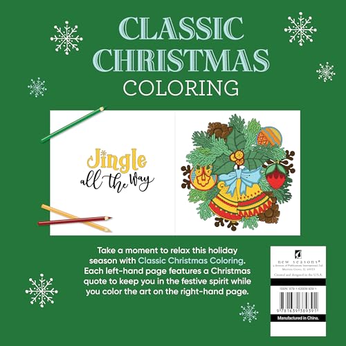 Classic Christmas Coloring (Keepsake Coloring Book) – Relaxing Holiday Designs Plus Quotes