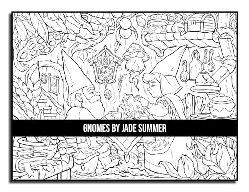 Gnomes: A Fantasy Coloring Book for Adults and Kids with Adorable Characters, Whimsical Scenes, and More!