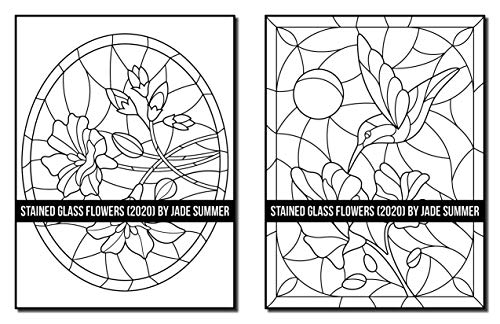 Stained Glass Flowers: An Adult Coloring Book with 50 Beautiful Flower Designs for Relaxation and Stress Relief (Stained Glass Coloring Books)