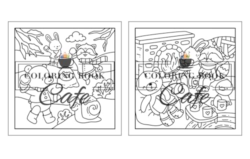 Winter Hygge: Cute and Cozy Coloring Book for Adults & Teens Featuring Comfy Winter Scenes with Adorable Animal Characters (Cute and Comfy Coloring Books)