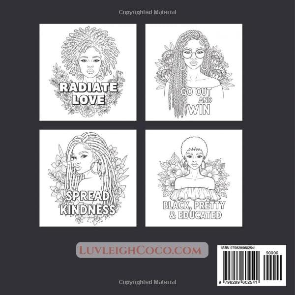 Words to Bloom by: Inspirational Black Woman Coloring Book with Uplifting Quotes and Relaxation Art for Teens and Adults