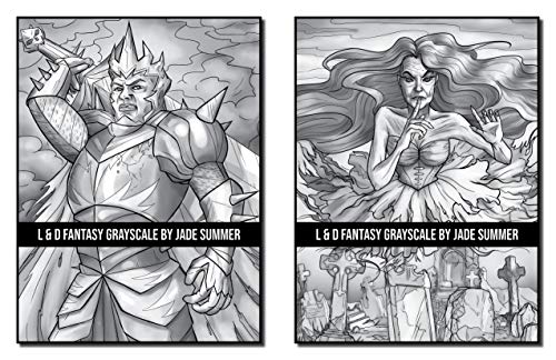 Light & Dark Fantasy: A Grayscale Coloring Book Collection with Beautiful Women, Magical Creatures, and Relaxing Fantasy Scenes (Grayscale Coloring Books)