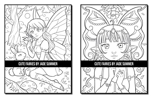 Cute Fairies: An Adult Coloring Book with Adorable Fairy Girls and Delightful Fantasy Scenes for Relaxation