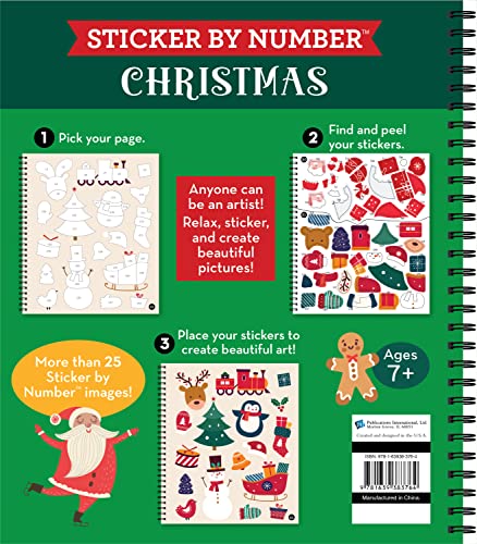 Brain Games - Sticker by Number: Christmas (28 Images to Sticker - Santa Cover - Bind Up)