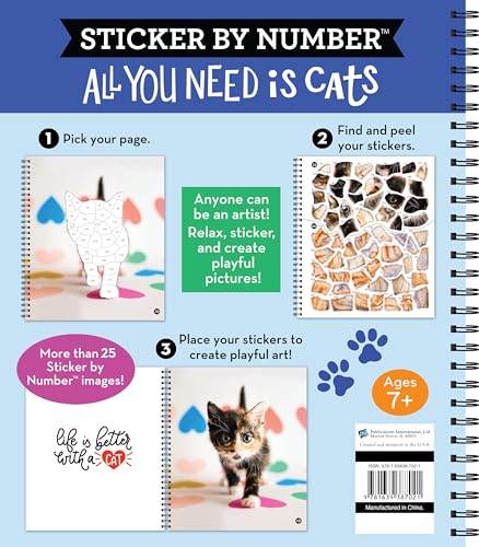 Brain Games - Sticker by Number: All You Need is Cats (27 Images to Sticker)