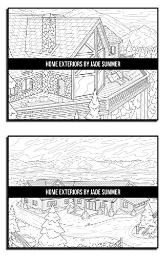 Home Exteriors Coloring Book: For Adults with Beautiful Houses, Cozy Cabins, Luxurious Mansions, and Country Homes