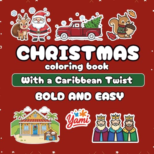 Christmas Coloring Book: With a Caribbean Twist, Bold and Easy