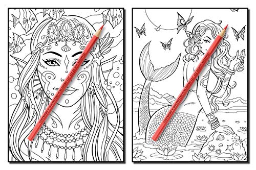 Mermaids: An Adult Coloring Book with Beautiful Fantasy Women, Underwater Ocean Realms, Fun Sea Animals and Relaxing Tropical Beaches
