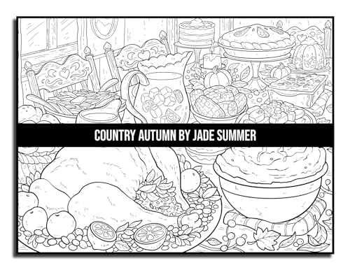 Country Autumn: An Adult Coloring Book with 50 Detailed Images of Charming Country Scenes, Beautiful Fall Landscapes, and Lovable Farm Animals (Country Coloring Books)