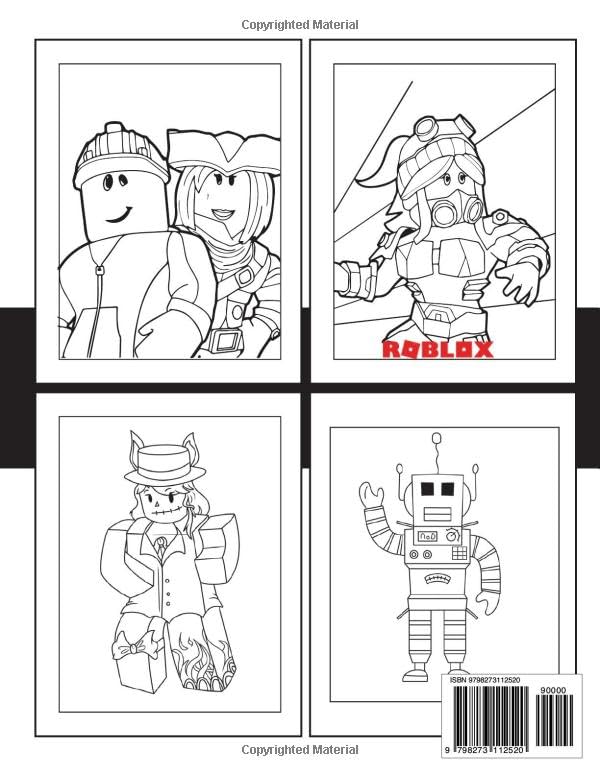 COLORING BOOK: 100+ Coloring Pages To Have Fun And Relax, Great Idea Gift For Cartoon Fans RO-BLOX