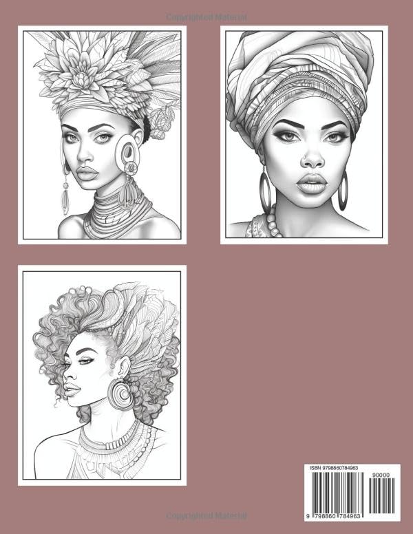 100 Black Woman Adult Coloring Book: Coloring Book for Adults Relaxation