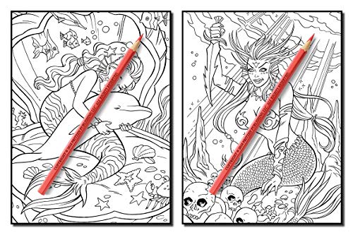 Mermaids: An Adult Coloring Book with Beautiful Fantasy Women, Underwater Ocean Realms, Fun Sea Animals and Relaxing Tropical Beaches