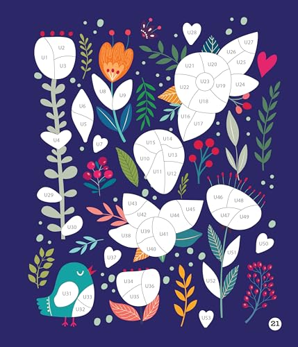 Brain Games - Sticker by Number: Blooms (24 Images to Sticker): Includes 2 Foil Sticker Sheets to Complete Each Image!