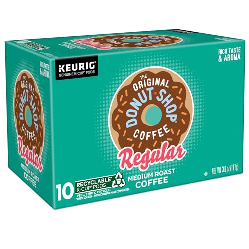 The Original Donut Shop Regular, Keurig Single Serve K-Cup Pods, Medium Roast Coffee, 60 Count, (6 Packs of 10)