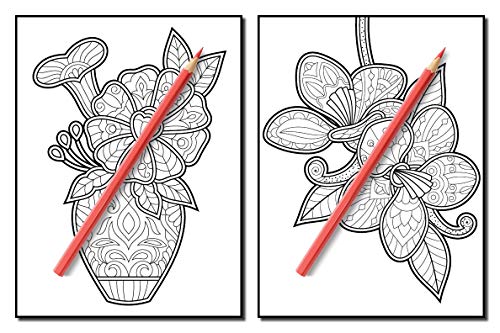 Adult Coloring Book: 50 Relaxing Flower Designs with Mandala Inspired Patterns for Stress Relief