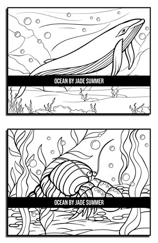 Ocean Coloring Book: For Adults with Cute Tropical Fish, Fun Sea Creatures, and Beautiful Underwater Scenes for Relaxation (Cute Animal Coloring Books)
