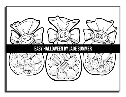 Easy Halloween: Large Print Designs for Adults and Seniors with 50 Simple Images to Celebrate Halloween! (Halloween Coloring Books)
