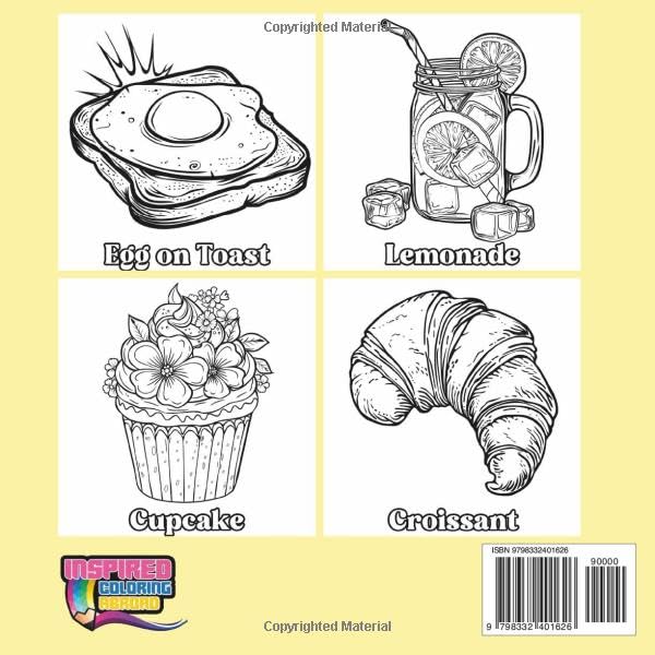Food & Snacks Coloring Book: Bold and Easy for Adults and Teens