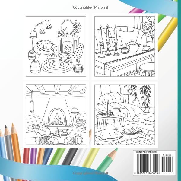Fuzzy Hygge: Cute and Cozy Coloring Book for Adults & Teens Featuring Fuzzy Hygge Places for Stress Relief (Fuzzy Hygge Coloring)