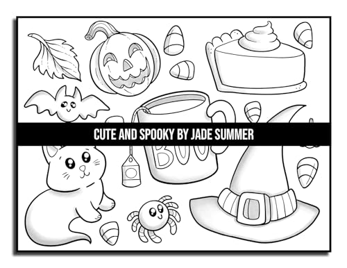 Cute and Spooky: A Halloween Coloring Book for Adults and Kids with Cute Characters, Spooky Scenes, and More! (Halloween Coloring Books)