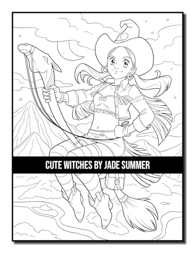 Cute Witches: An Adult Coloring Book with Adorable Gothic Scenes and Spooky Halloween Fun (Halloween Coloring Books)
