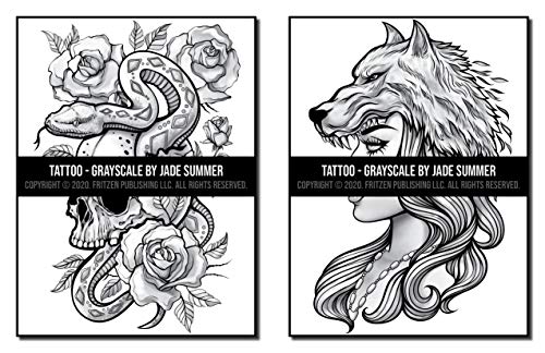 Tattoos Grayscale: An Adult Coloring Book with Awesome, Sexy, and Relaxing Tattoo Designs for Men and Women (Grayscale Coloring Books)