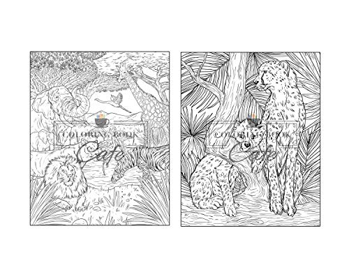 100 Wildlife Scenes: An Adult Coloring Book Featuring 100 Most Beautiful Wildlife Scenes with Animals, Birds and Flowers from Oceans, Jungles, Forests and Savannas