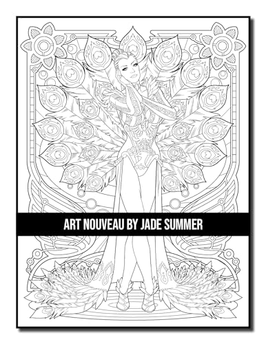 Art Nouveau: An Adult Coloring Book with Fantasy Women, Mythical Creatures, and Detailed Designs for Relaxation