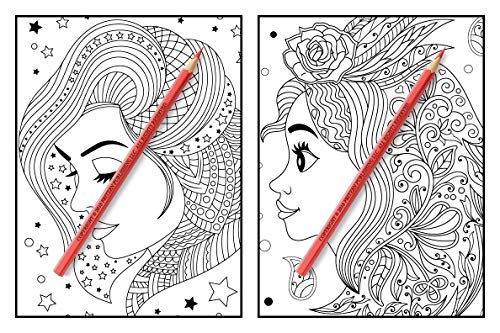 Flower Girls: An Adult Coloring Book with Cute Manga Girls, Fun Hair Styles, and Beautiful Floral Designs for Relaxation