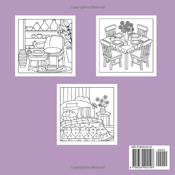 Easy and Bold Hygge Place Coloring Book for Adult, Children
