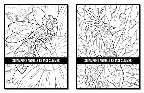 Steampunk Animals: An Adult Coloring Book with Dogs, Lions, Elephants, Owls, Monkeys, Wolves, and More!