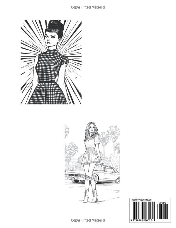MY RETRO GLAM FASHION COLORING BOOK