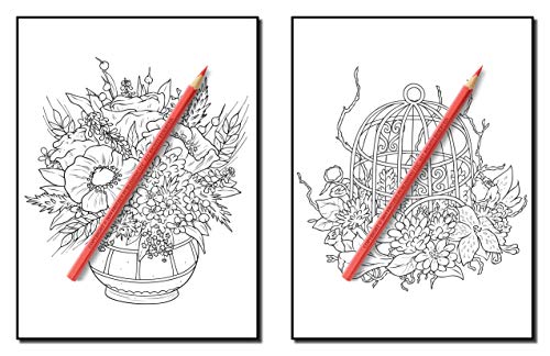 Flower Bouquets: An Adult Coloring Book with Beautiful Flower Arrangements and Lovely Floral Designs for Relaxation