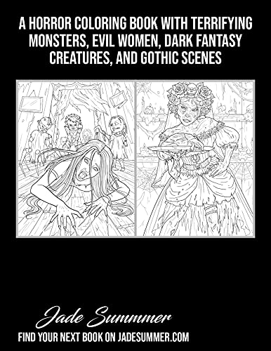 Nightmare: A Horror Coloring Book with Terrifying Monsters, Evil Women, Dark Fantasy Creatures, and Gothic Scenes for Relaxation