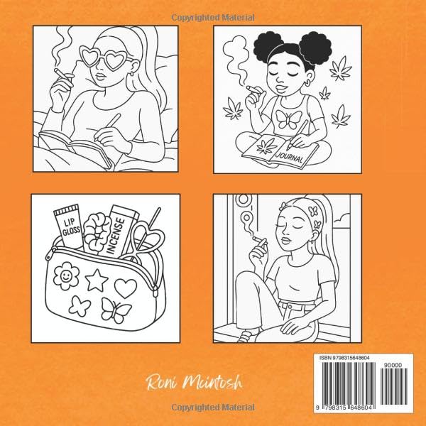 Stoner Girl Coloring Book- Bold and Easy Pages for Adults Featuring 40+ Weed Designs,Y2K Stoner Princess Vibes, and Cozy Themes. Perfect for Weed Lovers and Stoner Girlies.
