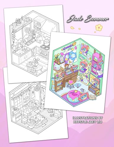 Tiny Rooms: Cute Coloring Book for Adults and Teens with Cozy Homes for Relaxation