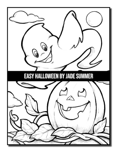 Easy Halloween: Large Print Designs for Adults and Seniors with 50 Simple Images to Celebrate Halloween! (Halloween Coloring Books)