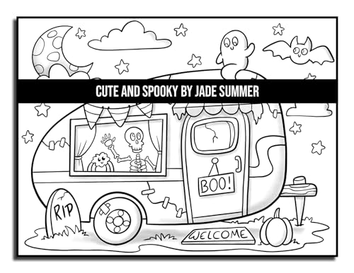 Cute and Spooky: A Halloween Coloring Book for Adults and Kids with Cute Characters, Spooky Scenes, and More! (Halloween Coloring Books)