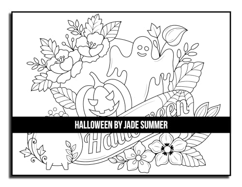 Halloween Coloring Book: For Adults with Beautiful Flowers, Adorable Animals, Spooky Characters, and Relaxing Fall Designs (Halloween Coloring Books)