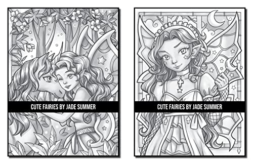 Cute Fairies: A Grayscale Coloring Book with Adorable Fairy Girls and Delightful Fantasy Scenes for Relaxation (Grayscale Coloring Books)