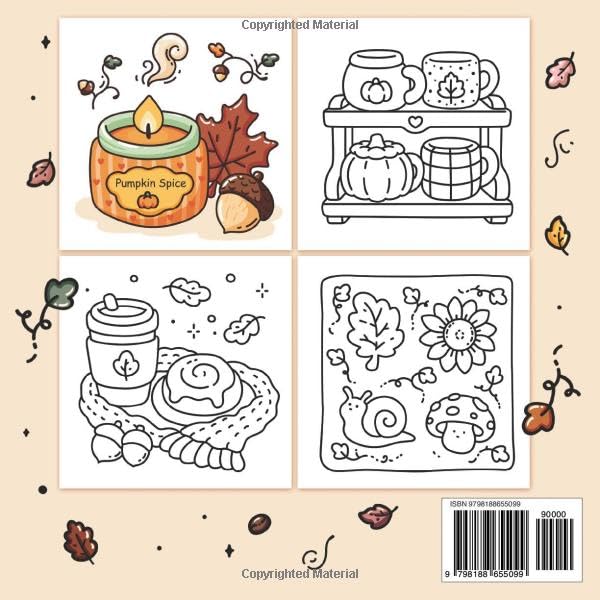 Cozy Girl Autumn: Bold and Easy Coloring Book for Adults and Teens With Cute Fall Illustrations (Cozy Girl Series)