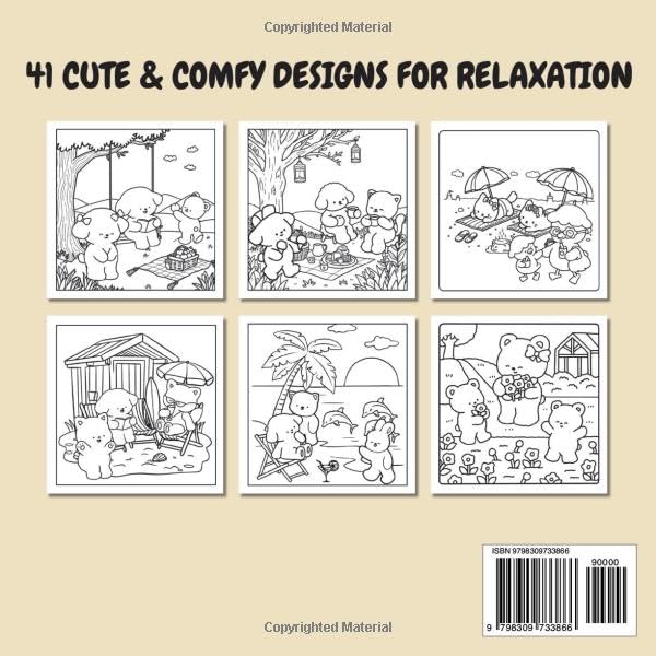 Fuzzy Friends: Super Cute Coloring Book for Adults and Teens Featuring Adorable Animals Characters