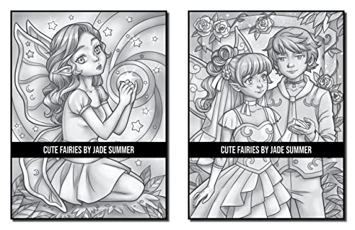 Cute Fairies: A Grayscale Coloring Book with Adorable Fairy Girls and Delightful Fantasy Scenes for Relaxation (Grayscale Coloring Books)