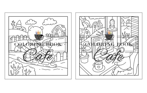 Winter Hygge: Cute and Cozy Coloring Book for Adults & Teens Featuring Comfy Winter Scenes with Adorable Animal Characters (Cute and Comfy Coloring Books)