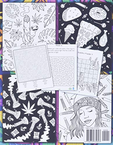 Stoner Activity Book - Psychedelic Colouring Pages, Word Searches, Trippy Mazes & More For Stress Relief & Relaxation