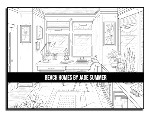 Beach Homes: An Adult Coloring Book with Beautiful Vacation Houses, Charming Interior Designs, and Relaxing Nature Scenes